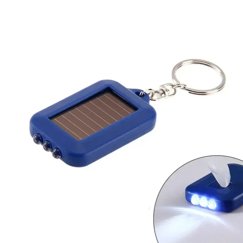 Portable LED Keychain Solar Flashlight | Mini Self-Defense Torch for Outdoor Hiking
