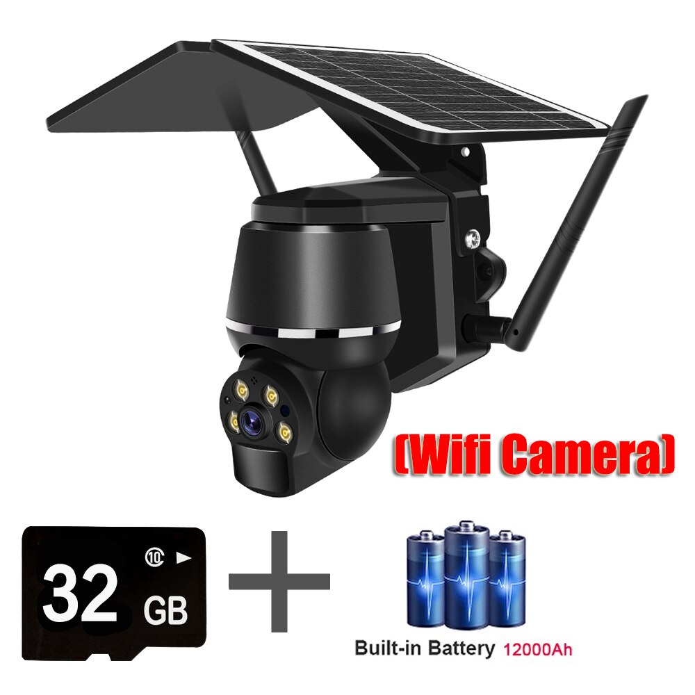 4G 5MP Outdoor Solar Panel Camara - Vigilancia WiFi Surveillance Camera Security Protection CCTV 360 PTZ Motion Detection Smart