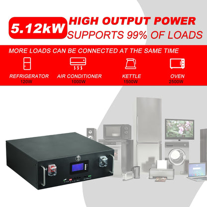 48V 100Ah 200Ah Lifepo4 Battery Pack 4S100A Built-in BMS Grade A Cells 6000 Cycle 32 Parallel 51.2V Lithium Ion Battery NO TAX