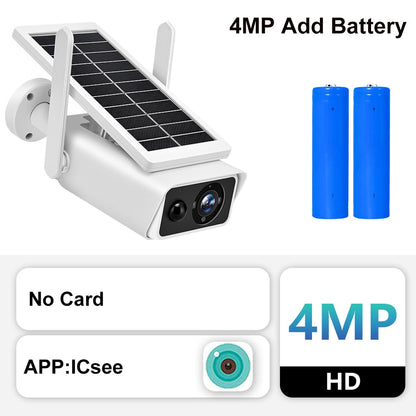 FRDMAX XM49S 4MP Solar Camera - WiFi Outdoor 100° Wide View Security Protection Wireless Surveillance Bullet Cams PIR Detection IR Night