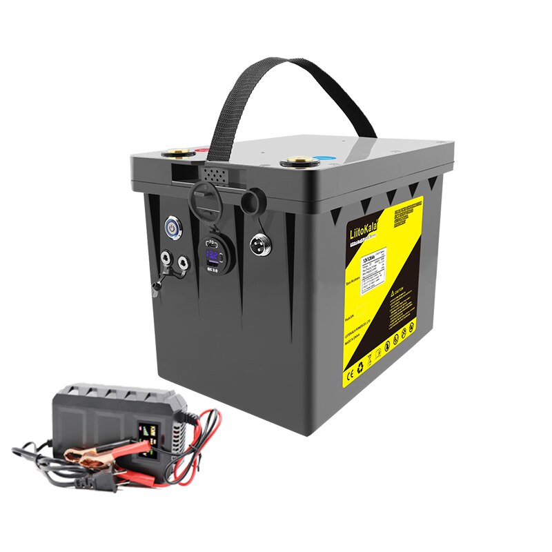 LiitoKala 12V 120Ah LiFePO4 Battery 12.8V Power For RV Campers Golf Cart Off-Road Off-grid Solar Wind .QC3.0 Type-C USB output