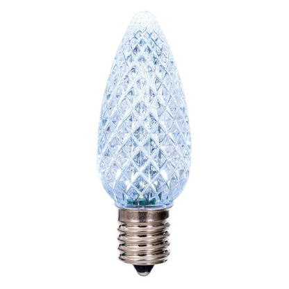 LED C9 White Options  - Transparent Faceted Bulbs -  Steady