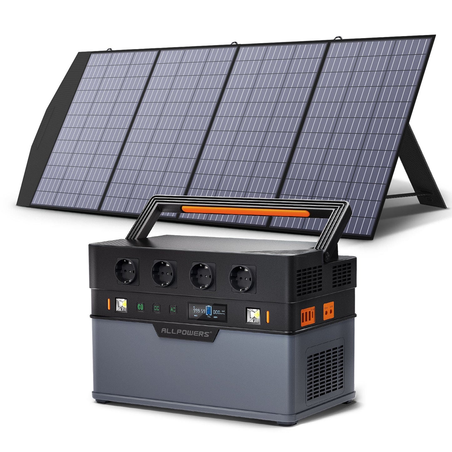 ALLPOWERS Portable solar Power Station 700W / 1500W Outdoor Generators. 110 / 230V Battery Backup With Mobile 200W Solarpanel