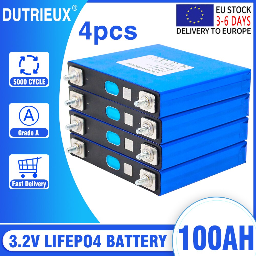 4/8pcs 3.2V 240Ah 200Ah 150Ah 100Ah LiFePO4 Lithium Iron Phosphate Battery Pack For 12V Solar Storage Cells EU 7 Days Delivery
