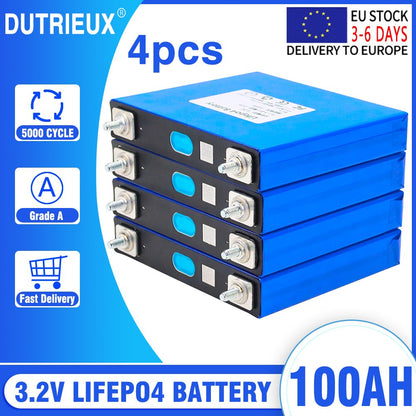 4/8pcs 3.2V 240Ah 200Ah 150Ah 100Ah LiFePO4 Lithium Iron Phosphate Battery Pack For 12V Solar Storage Cells EU 7 Days Delivery