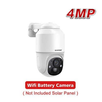 BOAVISION D4 Solar Camera - Wireless WIFI Solar Panel Outdoor 2MP 4MP PIR Human Detection Built-in 9000mah Rechargeble Battery Security Camera