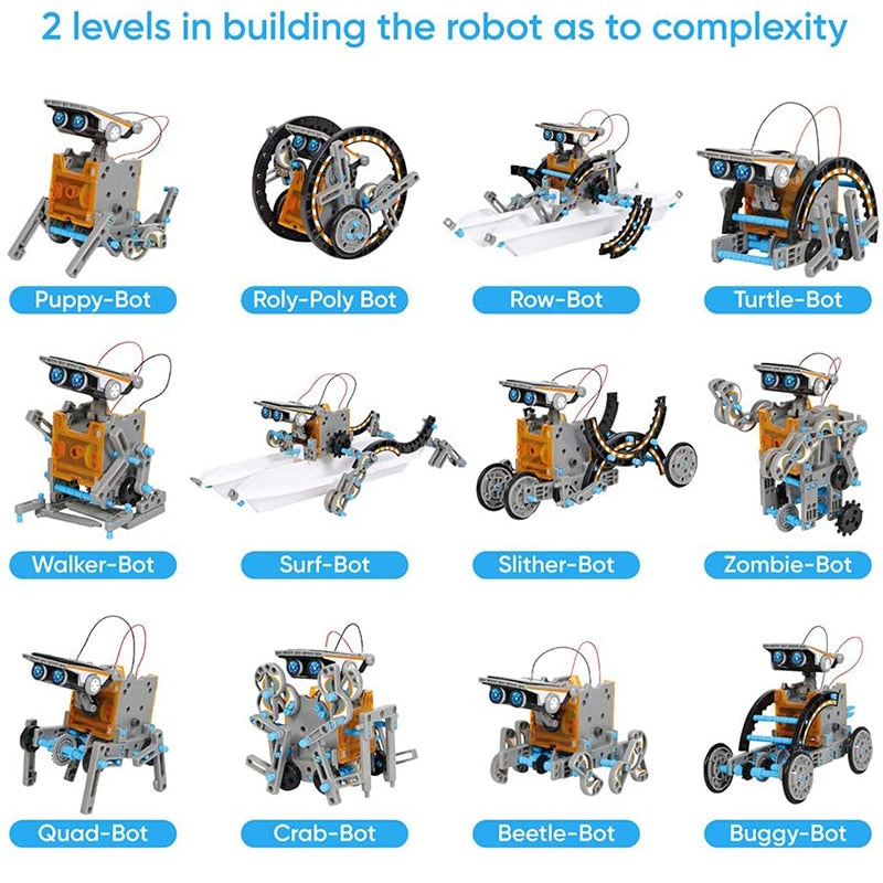 12 in 1 Science Experiment Solar Robot Toy - DIY Building Powered Learning Tool Education Robots Technological Gadgets Kit for Kid
