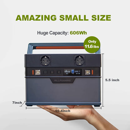 ALLPOWERS Solar Generator. 110V/220V Portable Power Station.Mobile Emergency Backup Power With 18V Foldable Solar Panel Charger