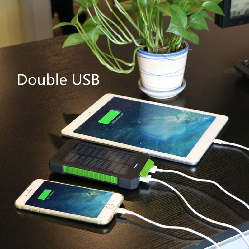 Solar Power Bank Waterproof 50000mAh Solar Charger USB Ports External Charger Powerbank for Xiaomi 5S Smartphone with LED Light