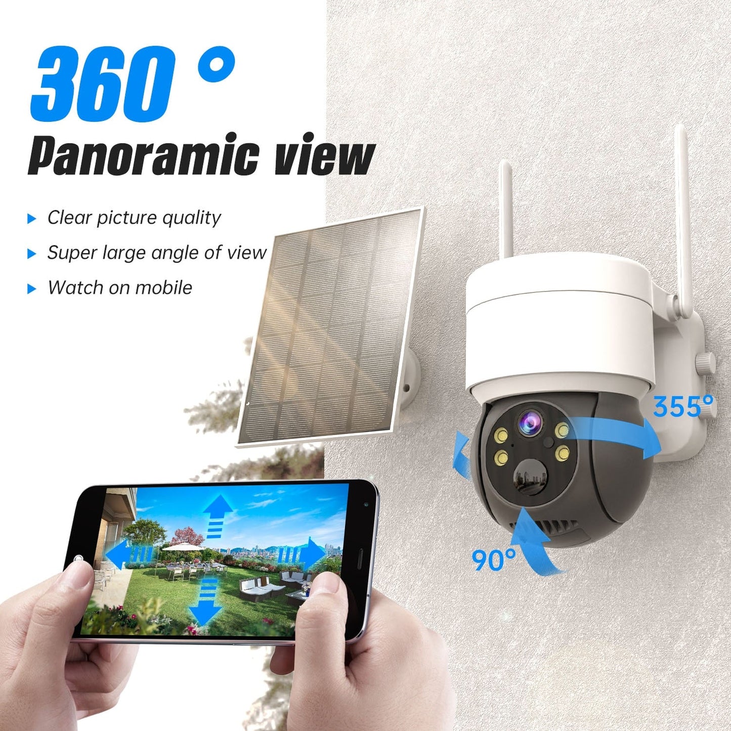 CHAMOUS 2.5K 4MP WiFi Wireless Outdoor IP Camera Solar Panel 1080P CCTV Security Camera Battery Long Standby ICsee Video Surveillance