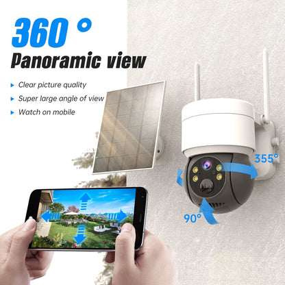 CHAMOUS 2.5K 4MP WiFi Wireless Outdoor IP Camera Solar Panel 1080P CCTV Security Camera Battery Long Standby ICsee Video Surveillance