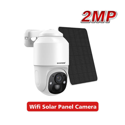 BOAVISION D4 Solar Camera - Wireless WIFI Solar Panel Outdoor 2MP 4MP PIR Human Detection Built-in 9000mah Rechargeble Battery Security Camera