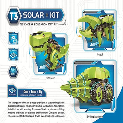 3In1 Assembling Dinosaur Solar Kit for kids Childern Gift Puzzle Robot Scientific Experiment Toys Stem Toy Educational Toys
