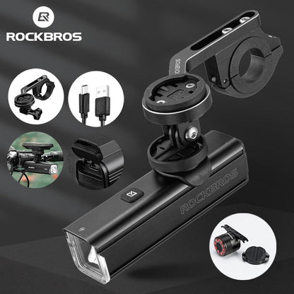 ROCKBROS D3-1000 Bike Front Light - IPX6 Rainproof Type-c Rechargeable Bicycle Light 1000LM Cycling Headlight LED Flashlight MTB Bike Lamp
