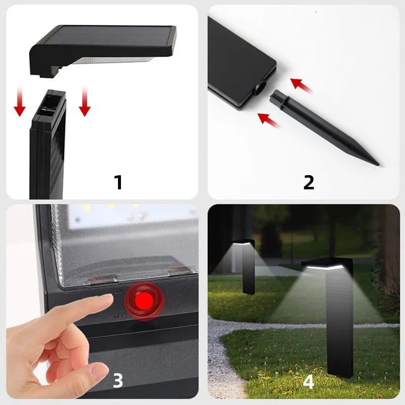 Lampe solaire jardin design Noire