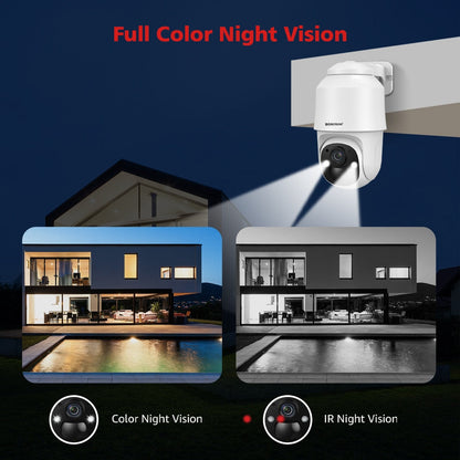 BOAVISION D4 Solar Camera - Wireless WIFI Solar Panel Outdoor 2MP 4MP PIR Human Detection Built-in 9000mah Rechargeble Battery Security Camera