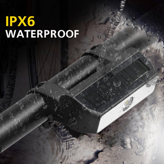 Waterproof Solar Panel Bike Front Light - Automatic Generation Bicycle Head Light Intelligent Induction LED Cycling Light