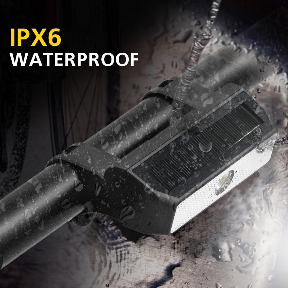 Waterproof Solar Panel Bike Front Light - Automatic Generation Bicycle Head Light Intelligent Induction LED Cycling Light
