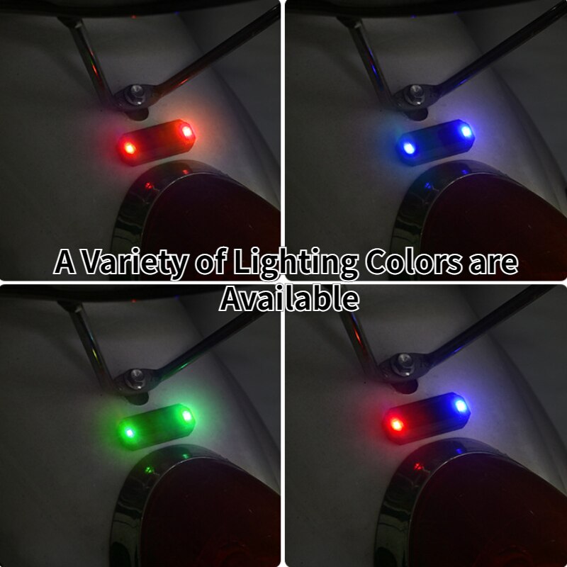 Car Solar LED Mini Warning Light Night Ride for Motorcycle - Electric Vehicle Bicycle Tail Light Anti-rear Strobe Warning Light