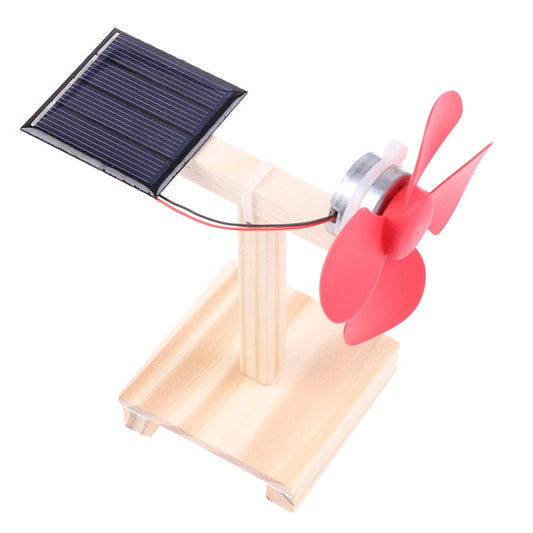 Montessories DIY Science Toy Mini Solar Fan - DIY Model Kit Wooden Students Physics Educational Toys for Baby Kids