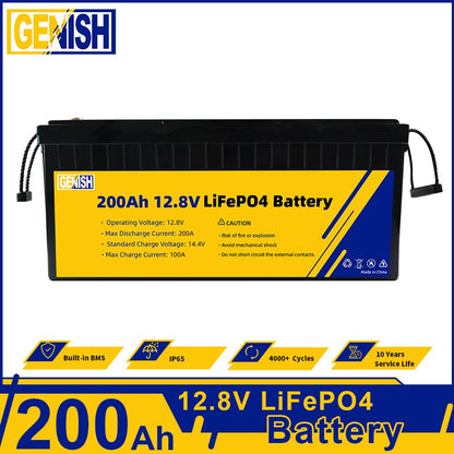BRAND NEW 12V 200AH 50AH 100AH 24V Built-in BMS Deep 4000Cycle Lifepo4 Battery Pack Used For RV Campers Cart Off-grid Solar Cell