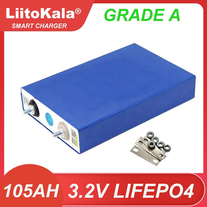 1pcs Liitokala 3.2V 105Ah LiFePO4 battery Lithium iron phospha DIY 12V 24V Motorcycle Electric Car Solar Inverter Boat Batteries