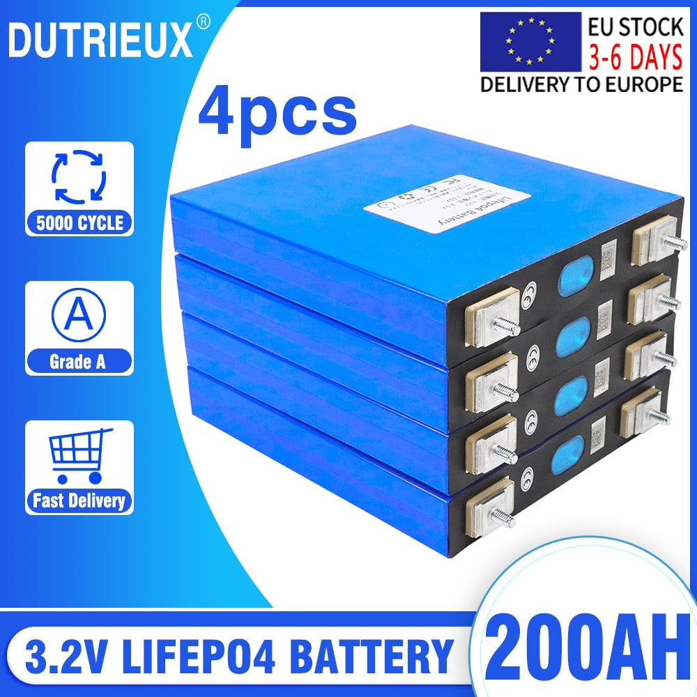 4/8pcs 3.2V 240Ah 200Ah 150Ah 100Ah LiFePO4 Lithium Iron Phosphate Battery Pack For 12V Solar Storage Cells EU 7 Days Delivery
