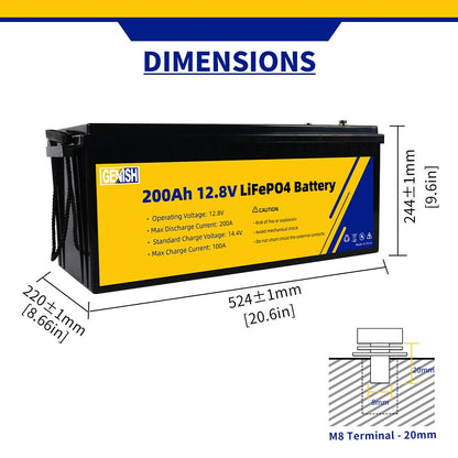 BRAND NEW 12V 200AH 50AH 100AH 24V Built-in BMS Deep 4000Cycle Lifepo4 Battery Pack Used For RV Campers Cart Off-grid Solar Cell
