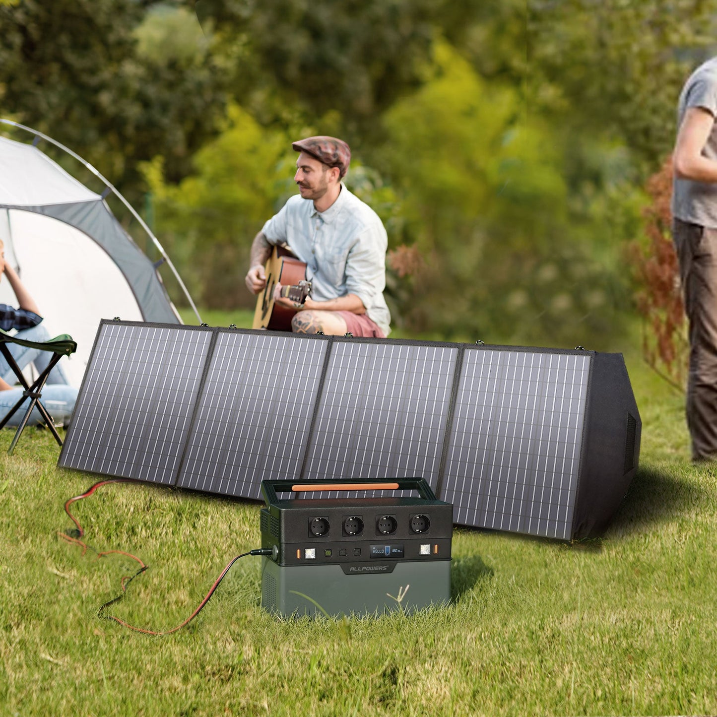 ALLPOWERS Portable solar Power Station 700W / 1500W Outdoor Generators. 110 / 230V Battery Backup With Mobile 200W Solarpanel