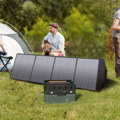 ALLPOWERS Portable solar Power Station 700W / 1500W Outdoor Generators. 110 / 230V Battery Backup With Mobile 200W Solarpanel