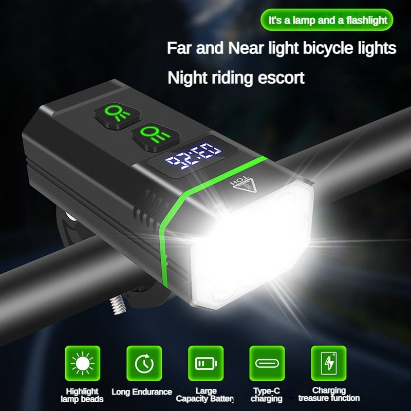 2023 new 10 lamps 2000 lumens super bright bicycle light - bicycle headlight Mountain bike riding equipment