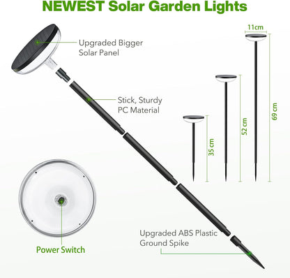 Solar Garden Lights – 4 Pack Solar Powered Outdoor Lights with 1000mAh Battery. Waterproof Yard & Pathway Decoration