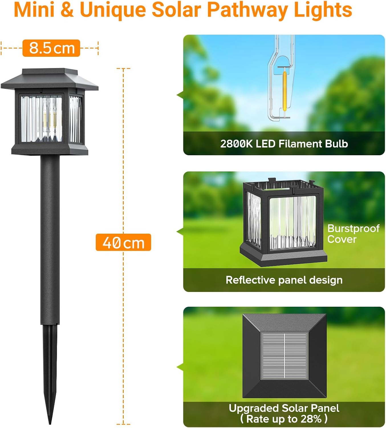 Solar Lights Outdoor Garden – 6 Pack. Waterproof 2800K Warm LED House-Shaped Garden Ornaments. Auto On/Off. Up to 12 Hours Runtime. ABS+PP Durable Construction for Yard. Pathway & Landscape Decoration