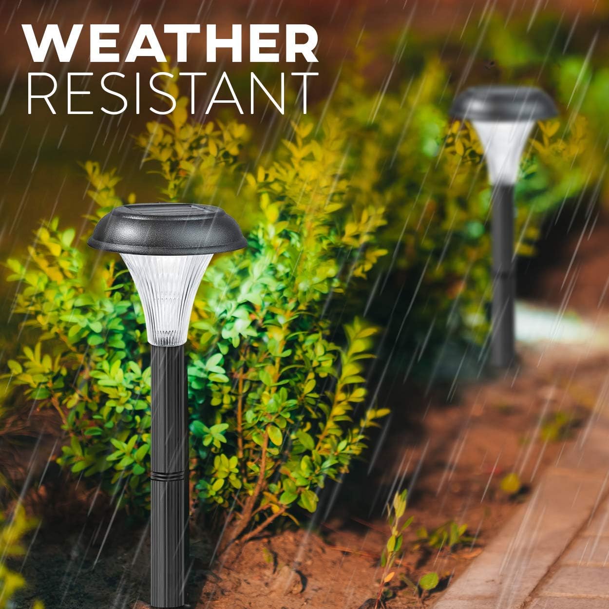 Solar Garden Lights Outdoor – 10 Pack Brightest LED Pathway Lights. 30cm Tall. Waterproof. Solar Powered for Garden. Patio. Lawn. Driveway. and Pathway Decoration