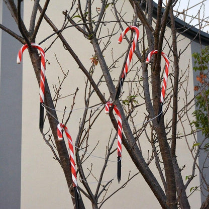 Guirlande solaire Sucre d'Orge Lumineux Rouge/Blanc