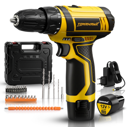 12V 10mm Cordless Screwdriver & Drill Set of 25pcs. T7600
