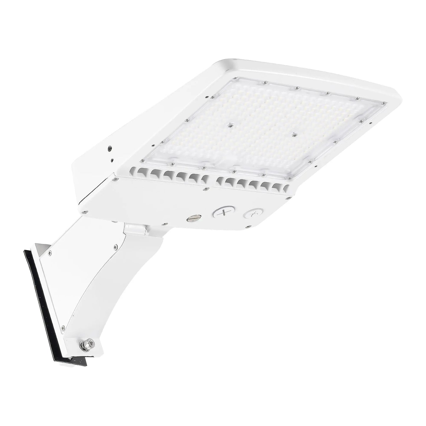 150W LED Shoebox Parking Lot Light – 5000K Daylight. White Housing. Outdoor Area & Street Light. UL Listed. AC 100-277V (No Photocell)