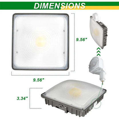 70W/45W/30W Power Selectable LED Canopy Garage Light with 3CCT (3500K/4000K/5000K). LED Parking Garage Lights-AC 90-277V IP65 Commercial Residential Lights