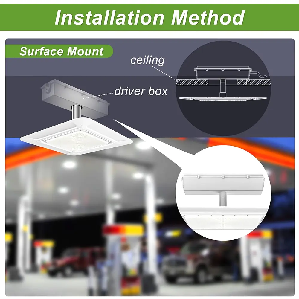 180W LED Canopy Light-AC 120~277V-CCT 5700K-0~10V Dimming- Lumen Output 25.200 Lumens-UL & DLC 5.1 Listed