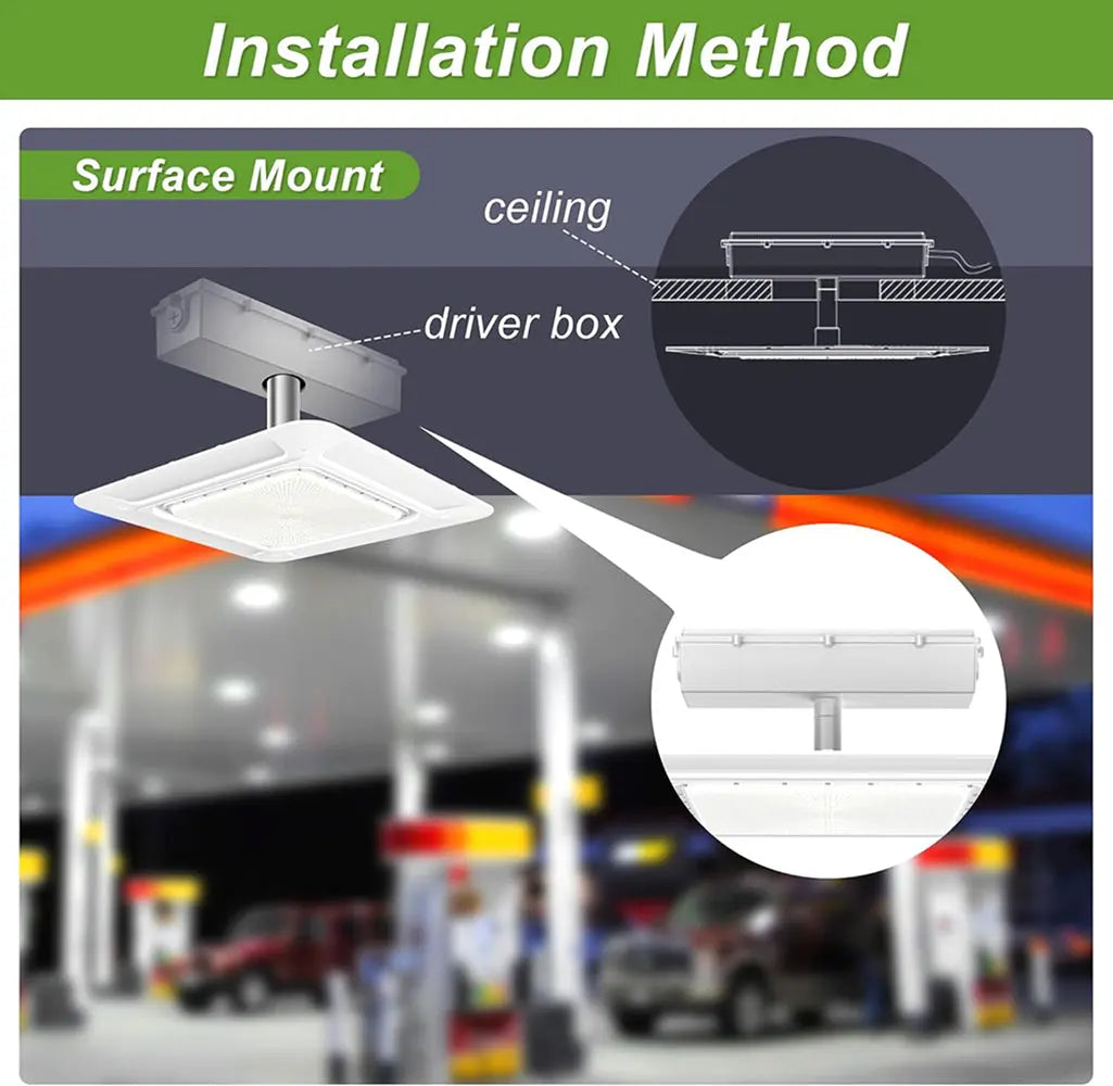 240W LED Canopy Light-AC 120~277V-CCT 5700K-0~10V Dimming - Lumen Output 33.600 Lumens-UL & DLC 5.1 Listed