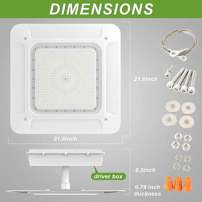 240W LED Canopy Light-AC 120~277V-CCT 5700K-0~10V Dimming - Lumen Output 33.600 Lumens-UL & DLC 5.1 Listed