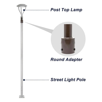 Light Package-1pcs LED Post Top Light+1pcs tenon adapter+1pcs 15ft 3inch round steel light pole