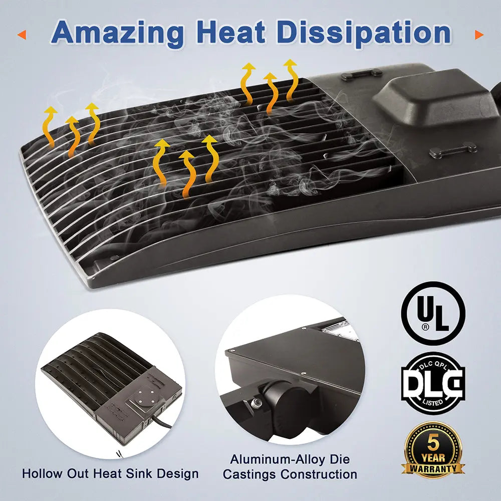 300W LED Parking Lot Light-High Voltage Area Light-AC 277~480V-42.000 Lumens-CCT 5000K-1000W MH Equivalent-UL+DLC 5.1