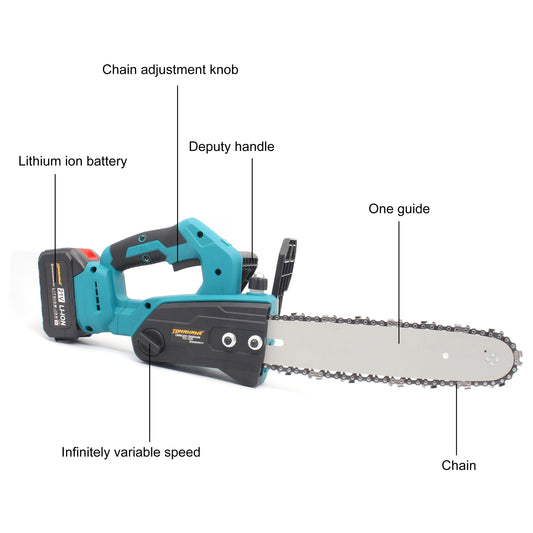 Cordless Chainsaw - 12 Inch 21 Volt 4.0 Ah - TCS-1250