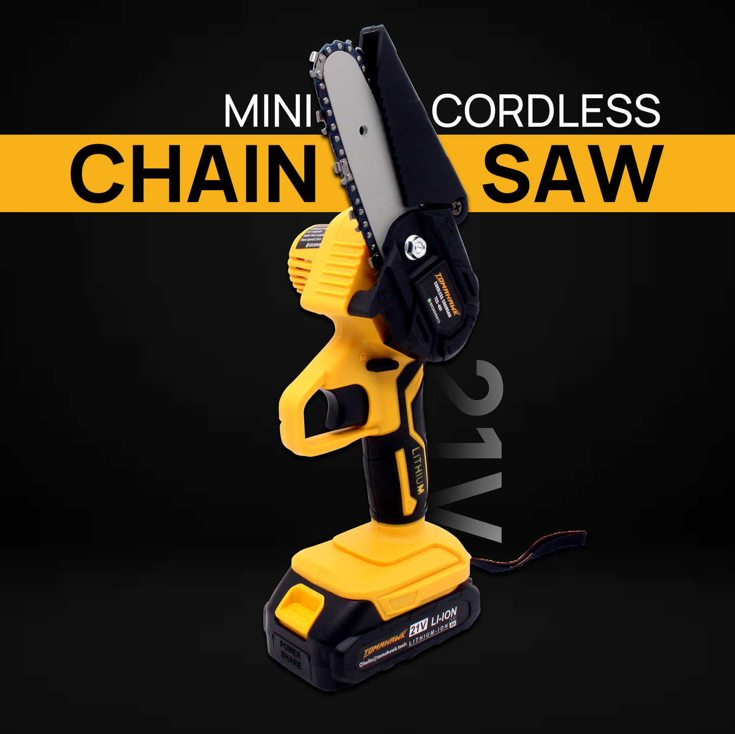 Cordless Chainsaw - 4 Inch. 21 Volt. 1.5Ah - TCS-401