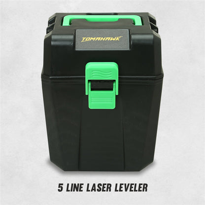 3D Line Laser Cross - 5-Line Self Leveling. Horizontal and Vertical Green Laser - Plastic Professional