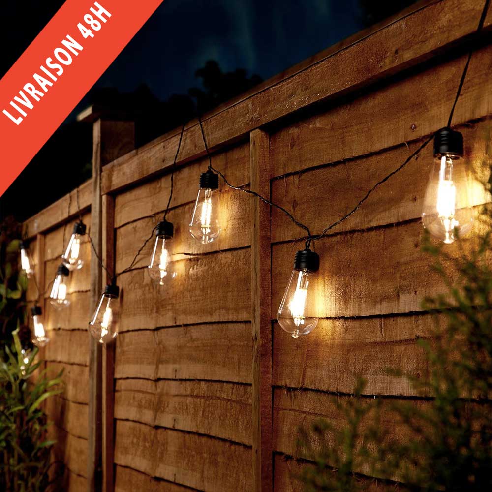 Guirlande Solaire <br> 10 Ampoule Tulipe LED