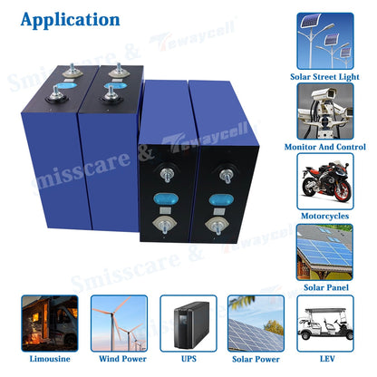 Brand New 12V 24V 48V 200Ah Lifepo4 Rechargeable Battery 3.2V Grade A Lithium Iron Phosphate Prismatic Solar Cell EU US TAX FREE