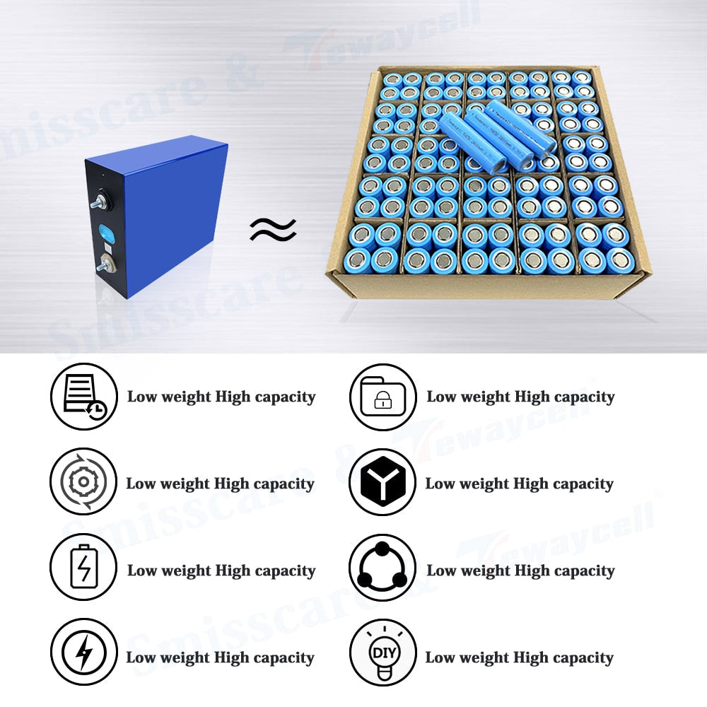 Brand New 12V 24V 48V 200Ah Lifepo4 Rechargeable Battery 3.2V Grade A Lithium Iron Phosphate Prismatic Solar Cell EU US TAX FREE