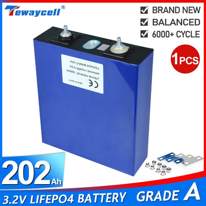Brand New 12V 24V 48V 200Ah Lifepo4 Rechargeable Battery 3.2V Grade A Lithium Iron Phosphate Prismatic Solar Cell EU US TAX FREE